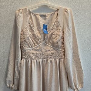 Cupshe Cream Lace Maxi Dress